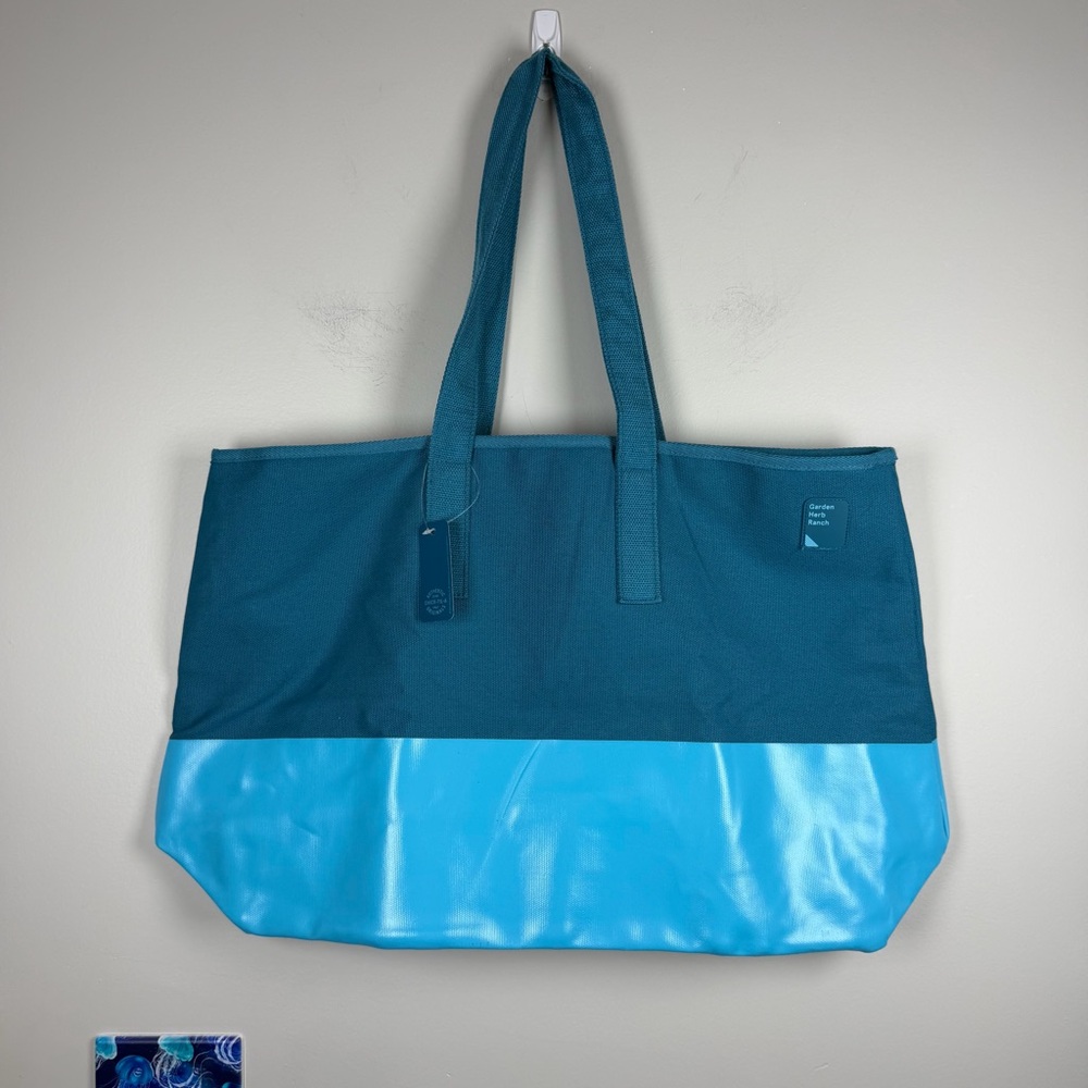 New Chick-fil-A Tote Bag Blue Garden Herb Ranch Oversized Travel Canvas Beach